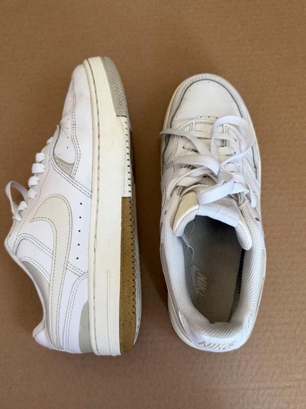 Nike Kids White Low-Top Sneakers with Gum Accent